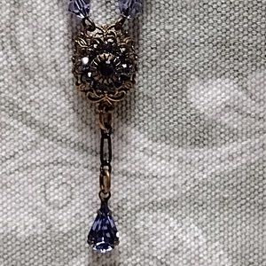 Dainty Crystal Flower Necklace with Drop